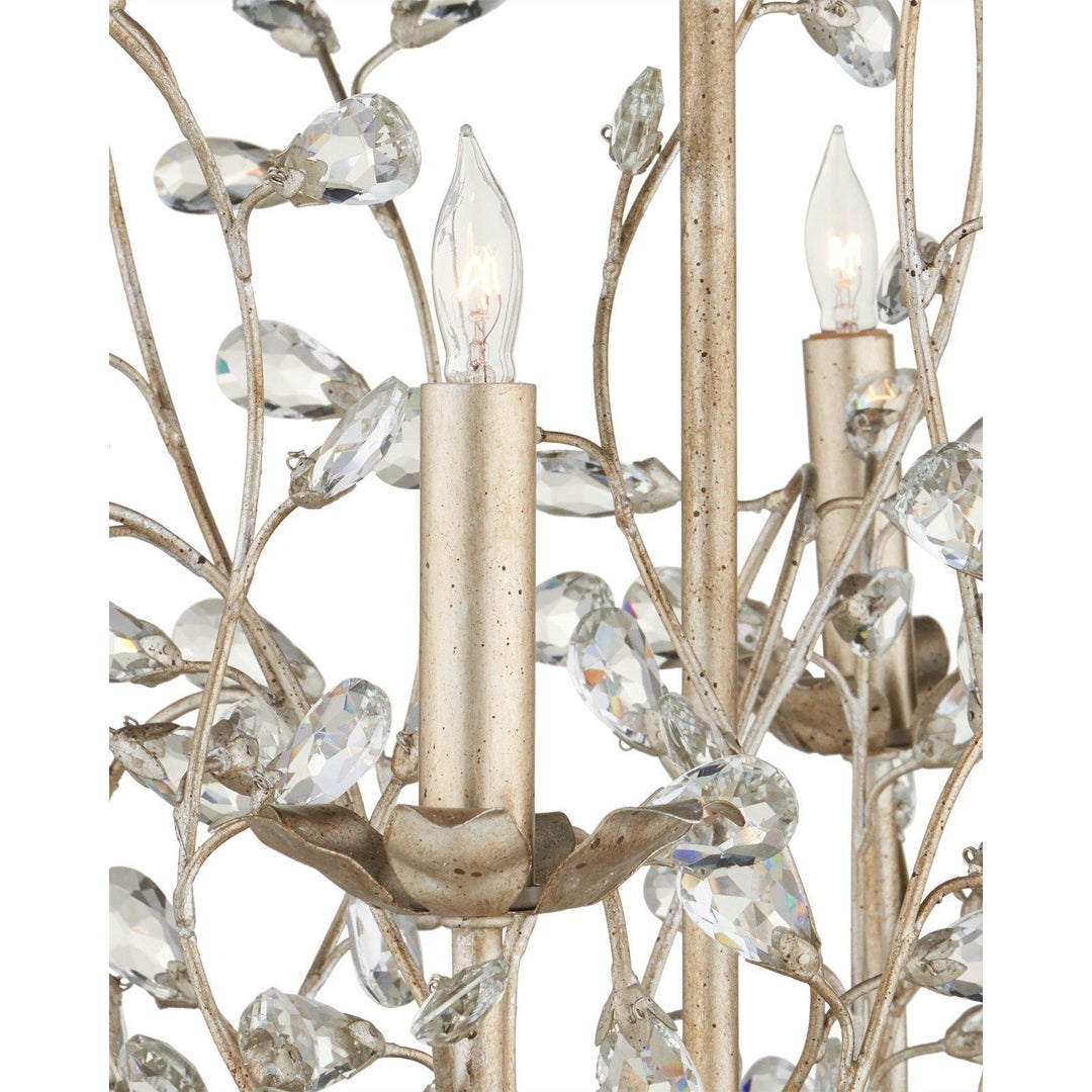 Crystal Bud Large Silver Chandelier