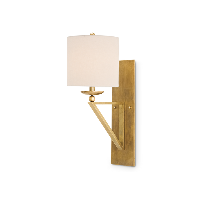 Anthology Brass Wall Sconce, White Shade
