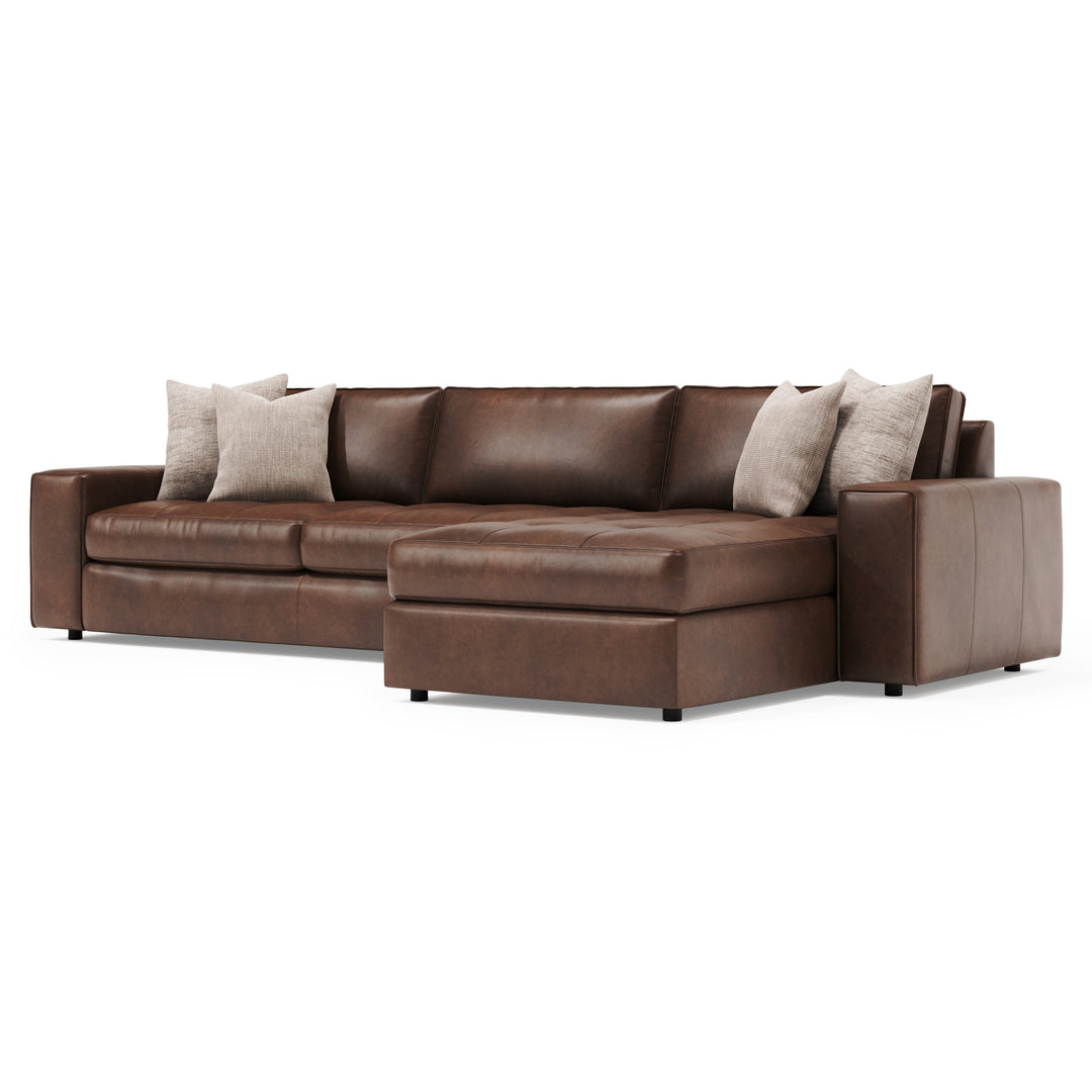 Nest 2-Piece Right Facing Leather Sectional