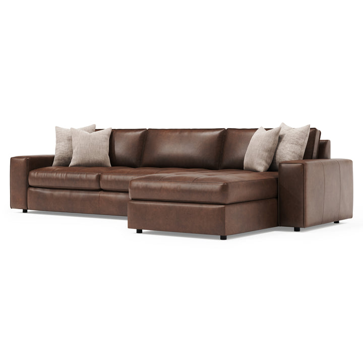 Nest 2-Piece Right Facing Leather Sectional