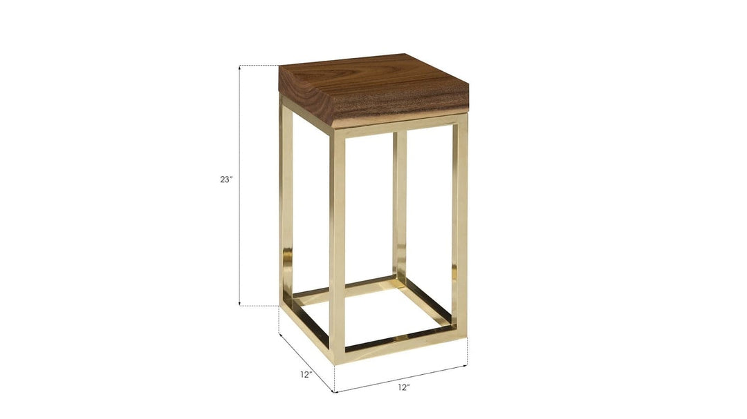 Hayden End Table Natural - Narrow - Square - Plated Brass Base-Phillips Collection-PHIL-CH72065-End Table-3-France and Son