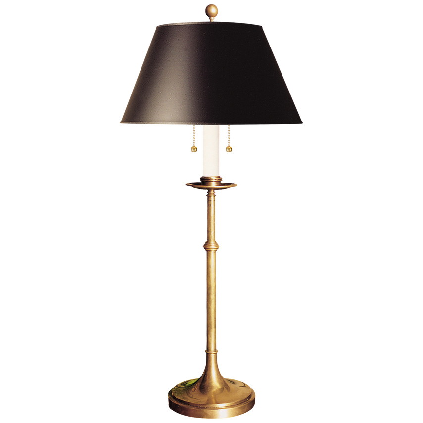 Doncaster Club Table Lamp-Visual Comfort-VISUAL-CHA 8188AB-B-Table LampsAntique-Burnished Brass/Black Shade-1-France and Son