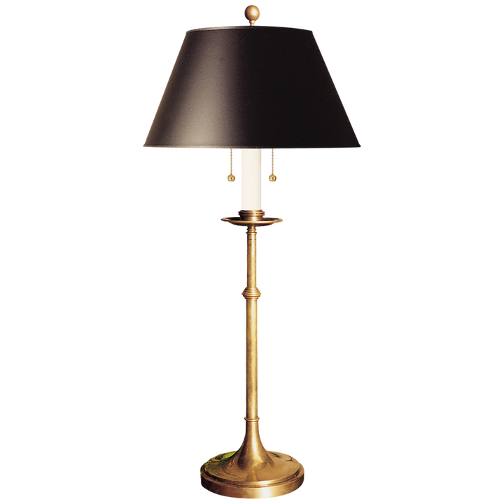 Doncaster Club Table Lamp-Visual Comfort-VISUAL-CHA 8188AB-B-Table LampsAntique-Burnished Brass/Black Shade-1-France and Son