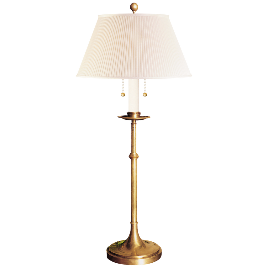 Doncaster Club Table Lamp-Visual Comfort-VISUAL-CHA 8188AB-S-Table LampsAntique-Burnished Brass/Silk Shade-4-France and Son