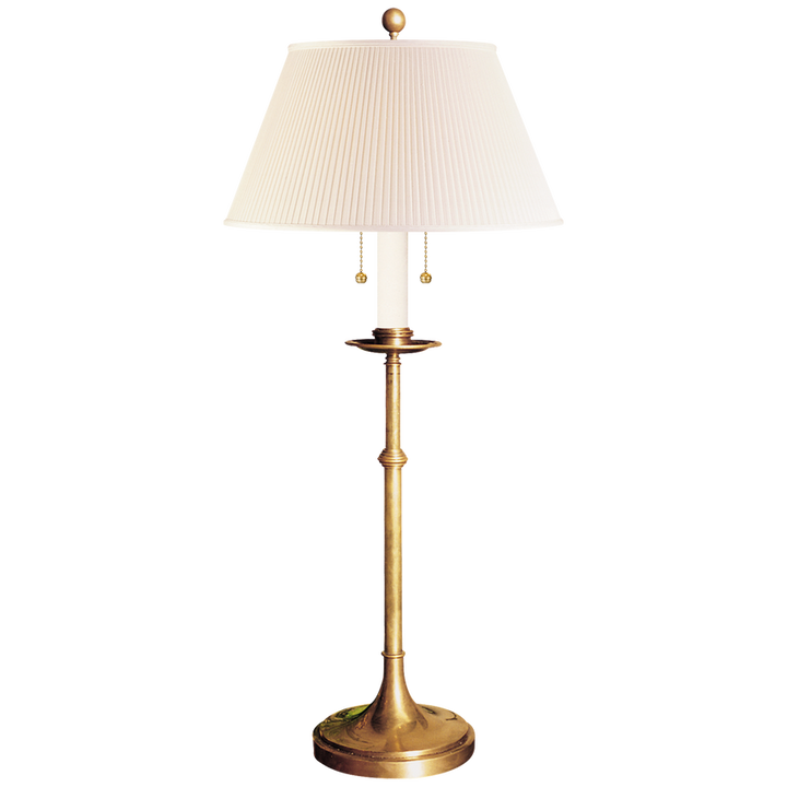 Doncaster Club Table Lamp-Visual Comfort-VISUAL-CHA 8188AB-S-Table LampsAntique-Burnished Brass/Silk Shade-4-France and Son