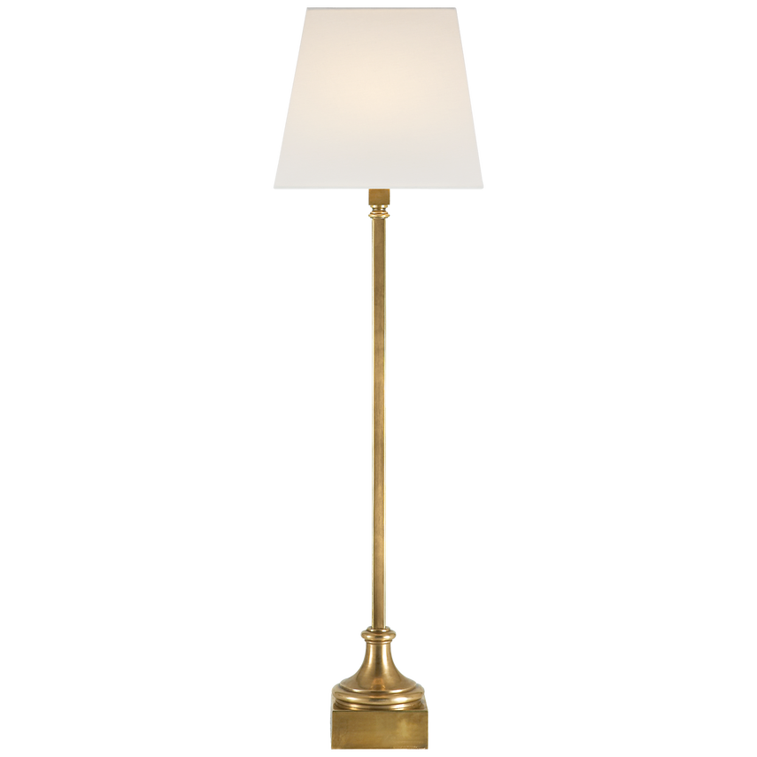 Cedar Buffet Lamp-Visual Comfort-VISUAL-CHA 8315AB-L-Table LampsAntique-Burnished Brass / Linen Shade-1-France and Son