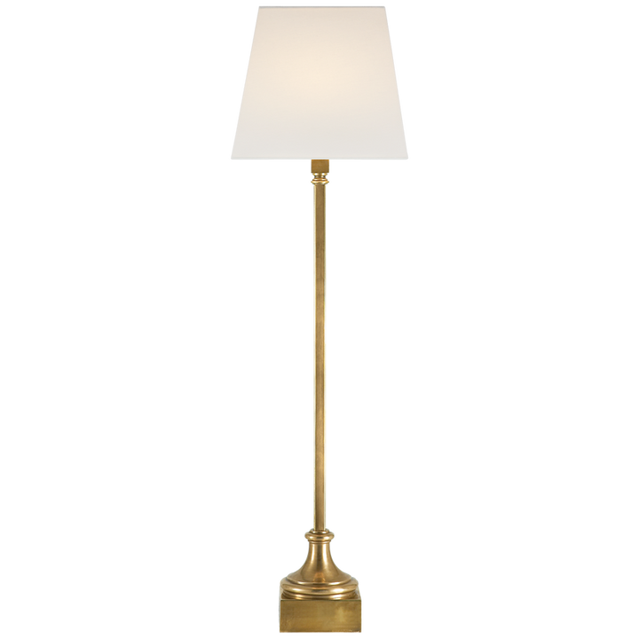 Cedar Buffet Lamp-Visual Comfort-VISUAL-CHA 8315AB-L-Table LampsAntique-Burnished Brass / Linen Shade-1-France and Son