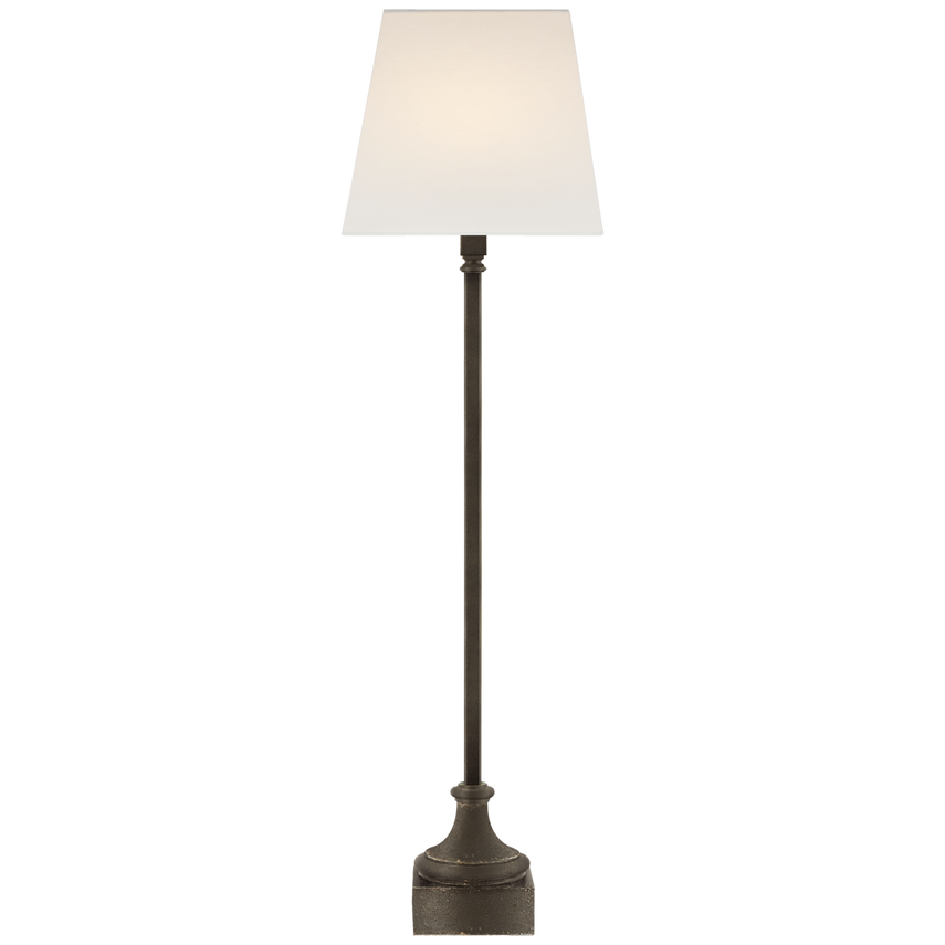 Cedar Buffet Lamp-Visual Comfort-VISUAL-CHA 8315AI-L-Table LampsAged Iron / Linen Shade-3-France and Son