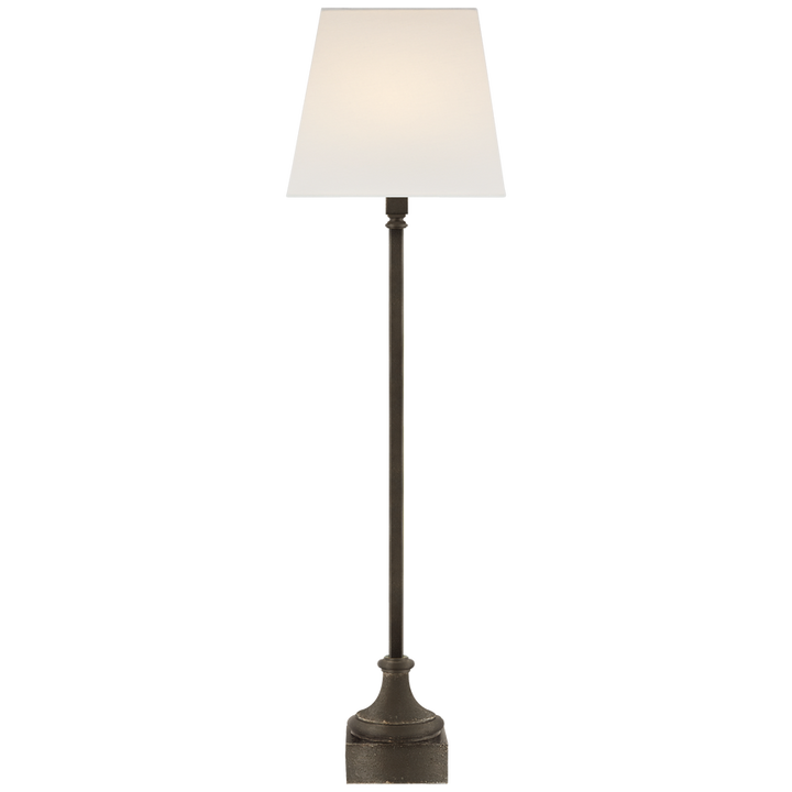 Cedar Buffet Lamp-Visual Comfort-VISUAL-CHA 8315AI-L-Table LampsAged Iron / Linen Shade-3-France and Son