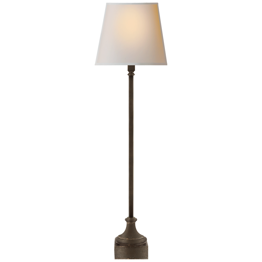 Cedar Buffet Lamp-Visual Comfort-VISUAL-CHA 8315AI-NP-Table LampsAged Iron / Natural Paper Shade-4-France and Son