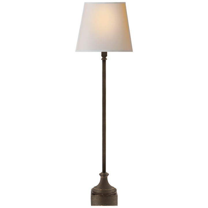 Cedar Buffet Lamp-Visual Comfort-VISUAL-CHA 8315AI-NP-Table LampsAged Iron / Natural Paper Shade-4-France and Son