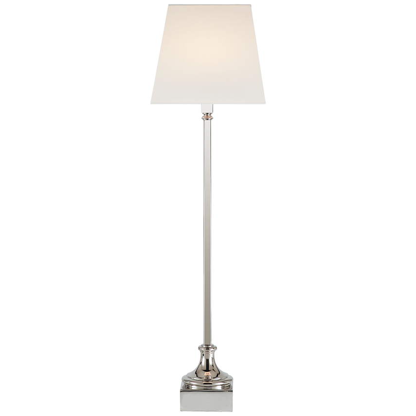 Cedar Buffet Lamp-Visual Comfort-VISUAL-CHA 8315PN-L-Table LampsPolished Nickel / Linen Shade-7-France and Son