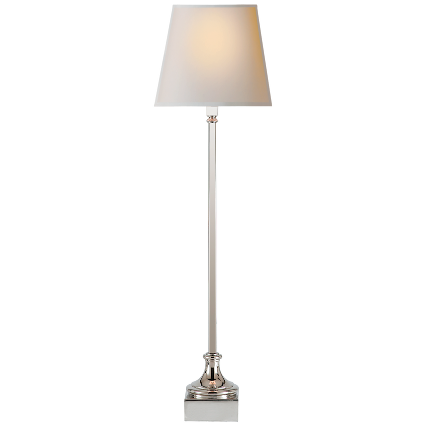 Cedar Buffet Lamp-Visual Comfort-VISUAL-CHA 8315PN-NP-Table LampsPolished Nickel / Natural Paper Shade-8-France and Son