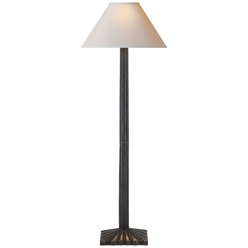 Suzan Buffet Lamp-Visual Comfort-VISUAL-CHA 8463AI-NP-Table LampsAged Iron-Natural Paper-2-France and Son