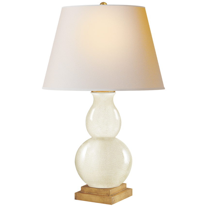 Guardian Form Small Table Lamp-Visual Comfort-VISUAL-CHA 8613TS-NP-Table LampsTea Stain Crackle-Natural Paper Shade-4-France and Son