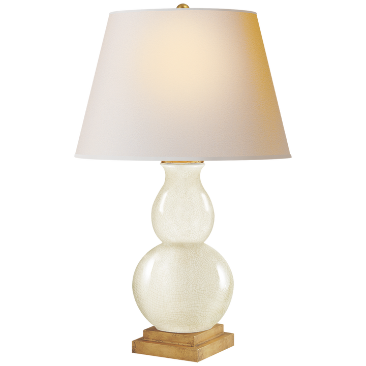 Guardian Form Small Table Lamp-Visual Comfort-VISUAL-CHA 8613TS-NP-Table LampsTea Stain Crackle-Natural Paper Shade-4-France and Son