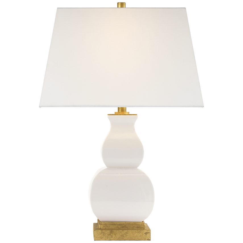 Falcon Table Lamp-Visual Comfort-VISUAL-CHA 8627IC-L-Table LampsIvory Crackle Ceramic-Linen Shade-4-France and Son