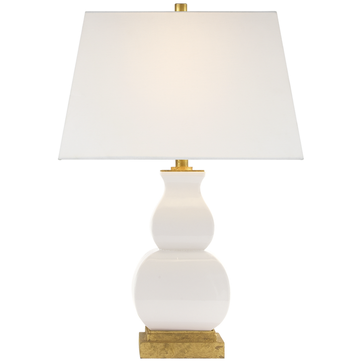 Falcon Table Lamp-Visual Comfort-VISUAL-CHA 8627IC-L-Table LampsIvory Crackle Ceramic-Linen Shade-4-France and Son