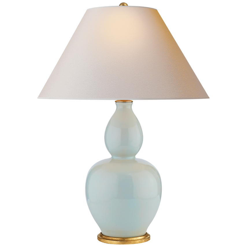 Yin Double Gourd Table Lamp-Visual Comfort-VISUAL-CHA 8663ICB-L-Table LampsIce Blue Porcelain-2-France and Son