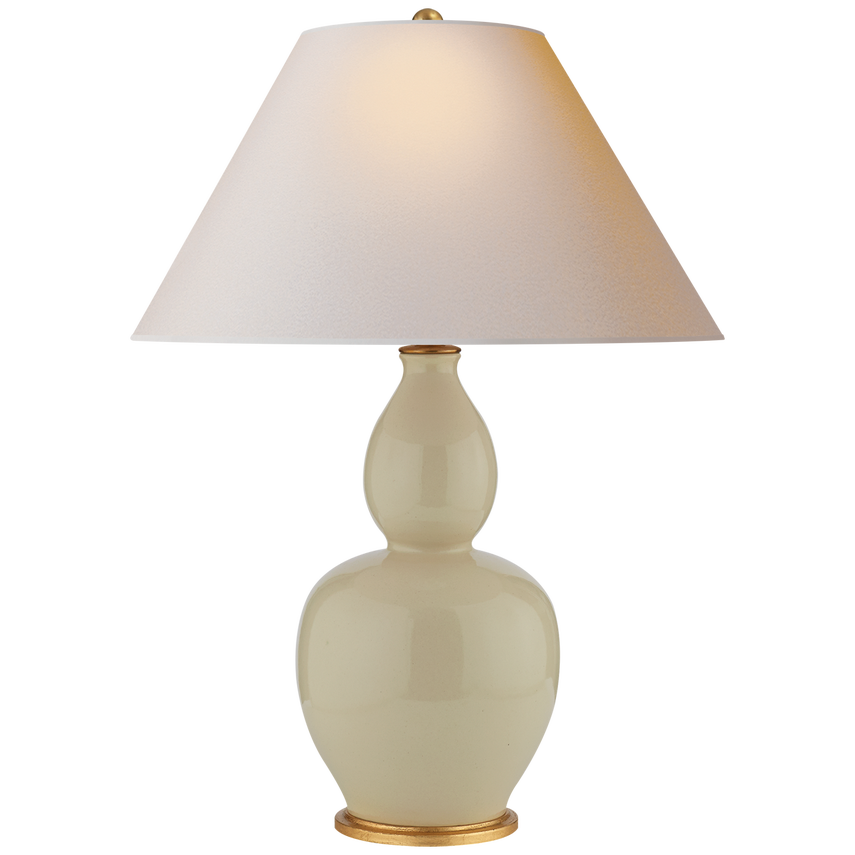 Yin Double Gourd Table Lamp-Visual Comfort-VISUAL-CHA 8663ICO-L-Table LampsCoconut Porcelain-3-France and Son