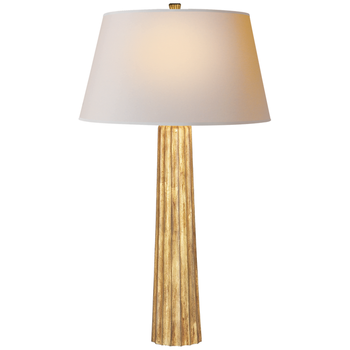 Ford Spire Large Table Lamp-Visual Comfort-VISUAL-CHA 8906GI-L-Table LampsGilded Iron / Linen Shade-2-France and Son