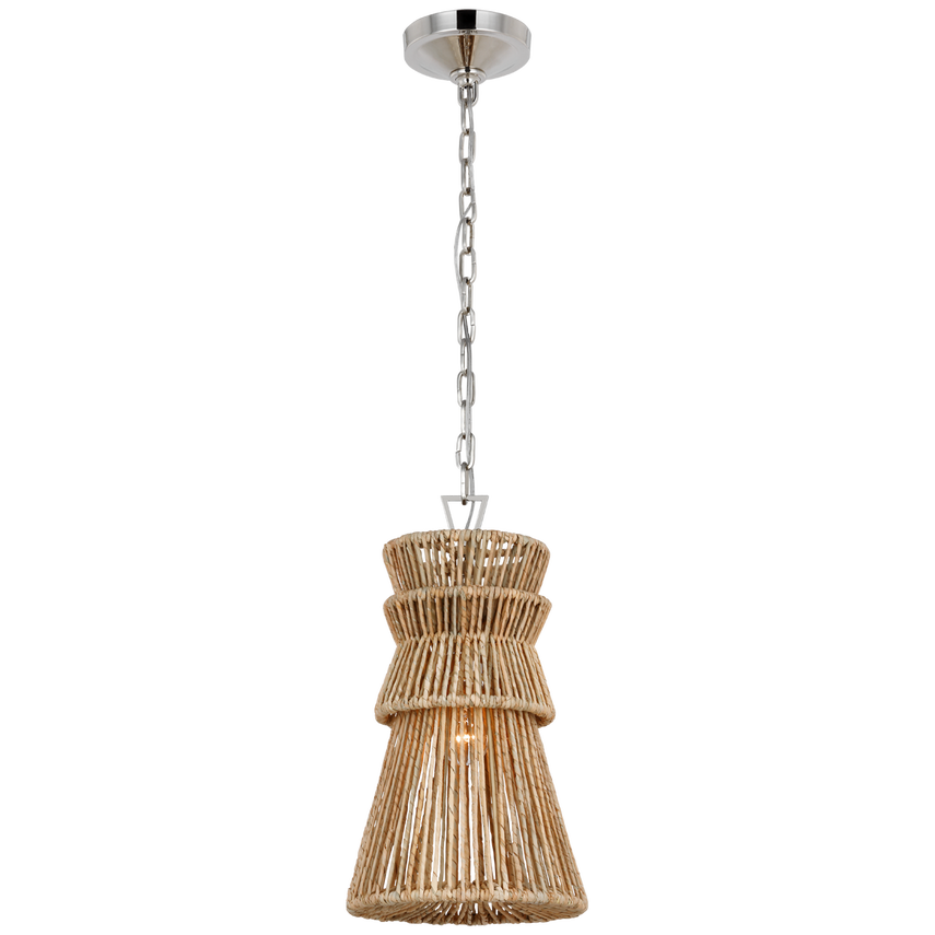 Anna 10" Pendant-Visual Comfort-VISUAL-CHC 5020PN/NAB-PendantsPolished Nickel / Natural Abaca-2-France and Son