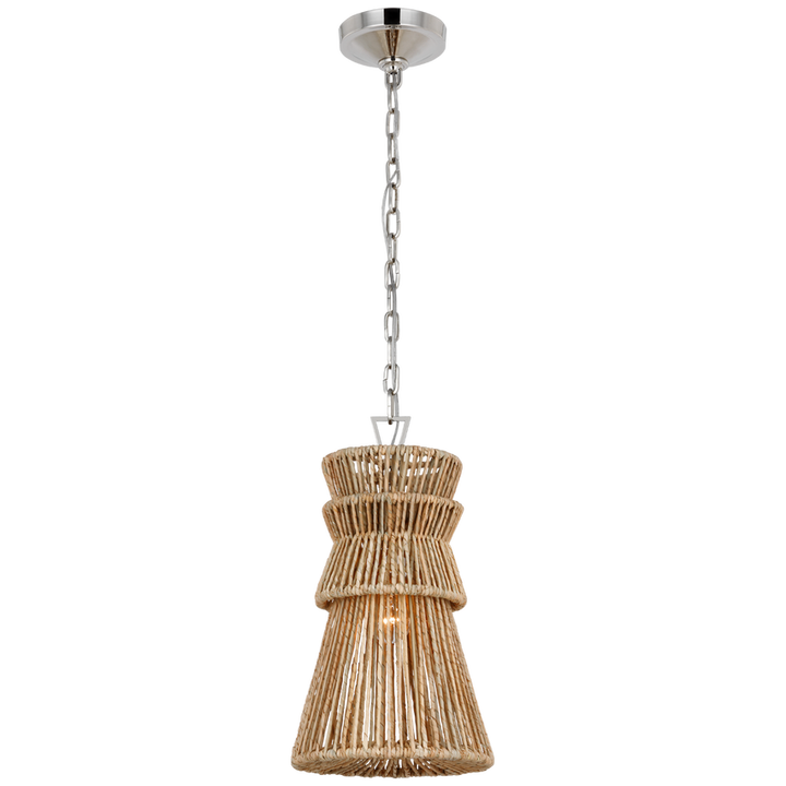 Anna 10" Pendant-Visual Comfort-VISUAL-CHC 5020PN/NAB-PendantsPolished Nickel / Natural Abaca-2-France and Son