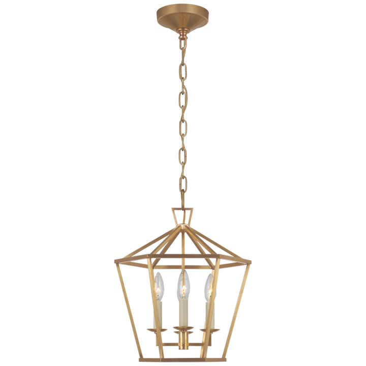 Darling Small Hexagonal Lantern-Visual Comfort-VISUAL-CHC 5226PN-PendantsAntique-Burnished Brass-3-France and Son