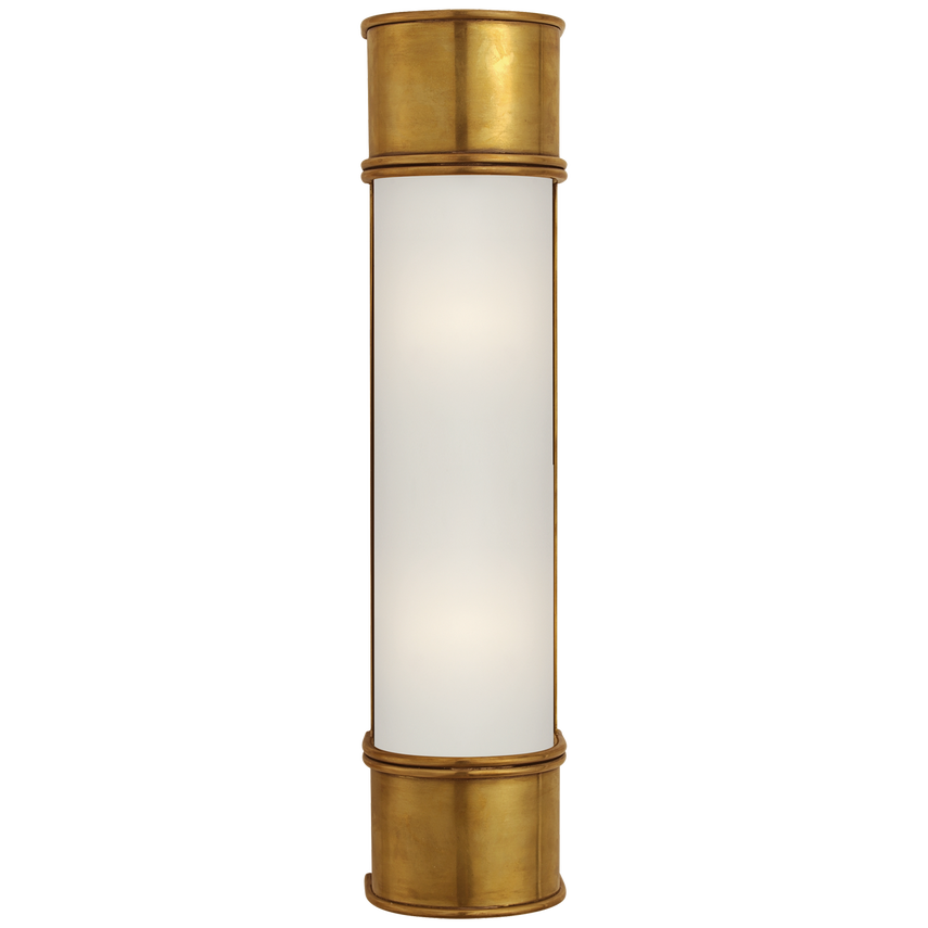 Ford 18" Bath Sconce-Visual Comfort-VISUAL-CHD 1552AB-FG-Bathroom LightingAntique-Burnished Brass-Frosted Glass-1-France and Son