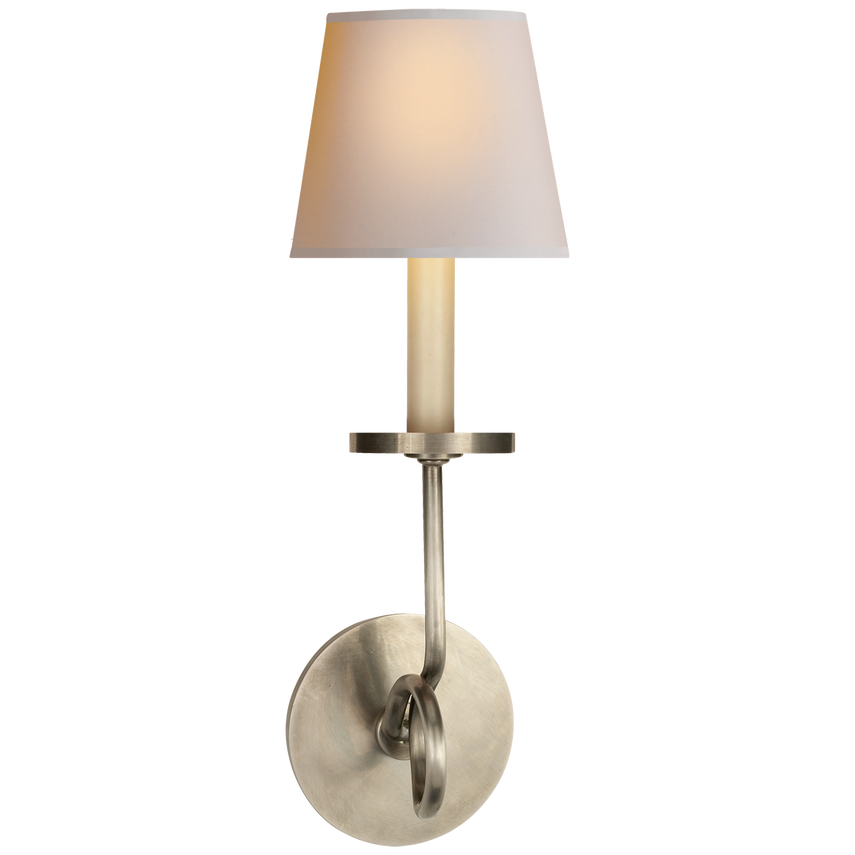 Syntric Twist Single Sconce-Visual Comfort-VISUAL-CHD 1610AN-NP-Wall LightingAntique Nickel-Natural Paper-4-France and Son