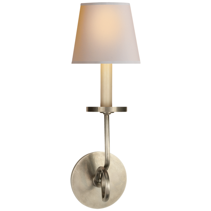 Syntric Twist Single Sconce-Visual Comfort-VISUAL-CHD 1610AN-NP-Wall LightingAntique Nickel-Natural Paper-4-France and Son