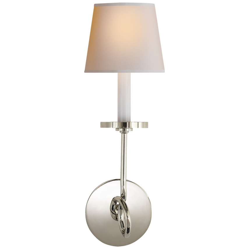 Syntric Twist Single Sconce-Visual Comfort-VISUAL-CHD 1610PN-NP-Wall LightingPolished Nickel-Natural Paper-8-France and Son