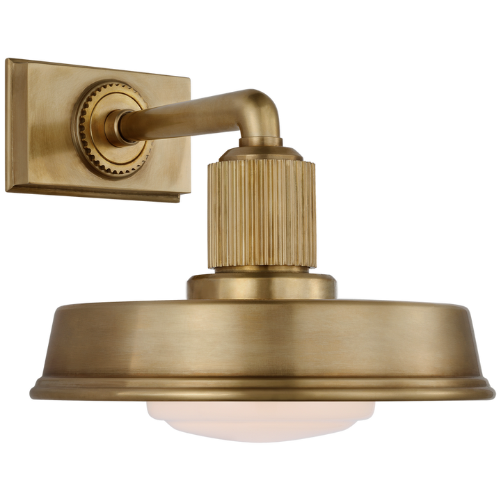 Rodey Small Sconce-Visual Comfort-VISUAL-CHD 2298PN-WG-Wall LightingAntique-Burnished Brass / White Glass-1-France and Son