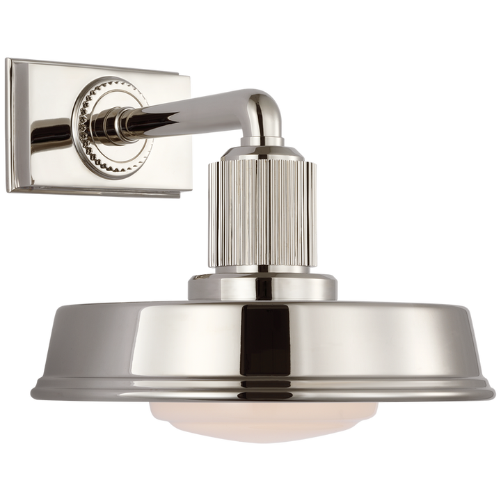 Rodey Small Sconce-Visual Comfort-VISUAL-CHD 2298BZ-WG-Wall LightingPolished Nickel / White Glass-3-France and Son
