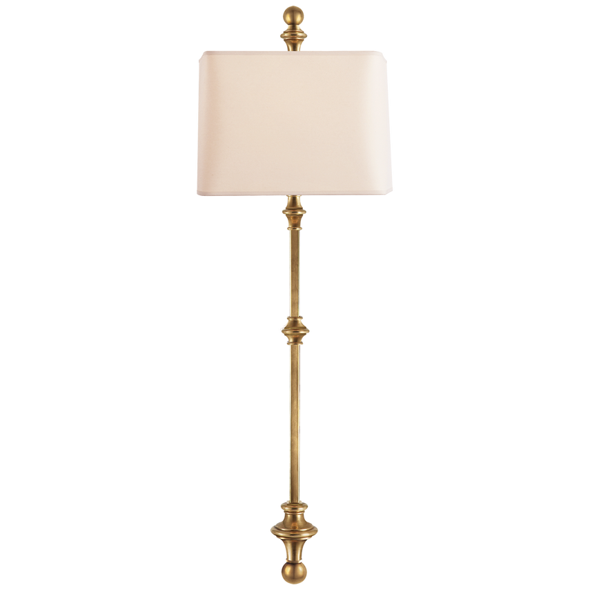 Cedar Stanchion Wall Light-Visual Comfort-VISUAL-CHD 2300AB-NP-Wall LightingAntique-Burnished Brass / Natural Paper Shade-2-France and Son