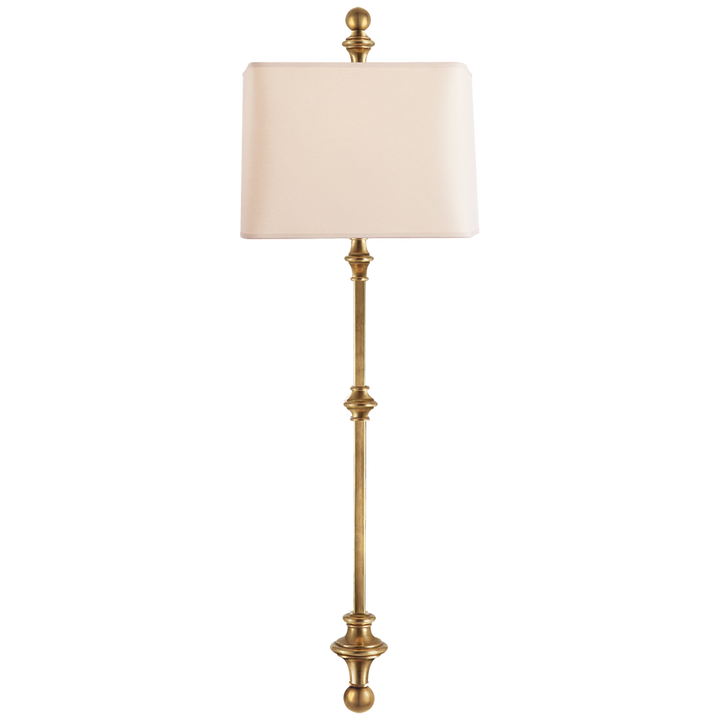 Cedar Stanchion Wall Light-Visual Comfort-VISUAL-CHD 2300AB-NP-Wall LightingAntique-Burnished Brass / Natural Paper Shade-2-France and Son