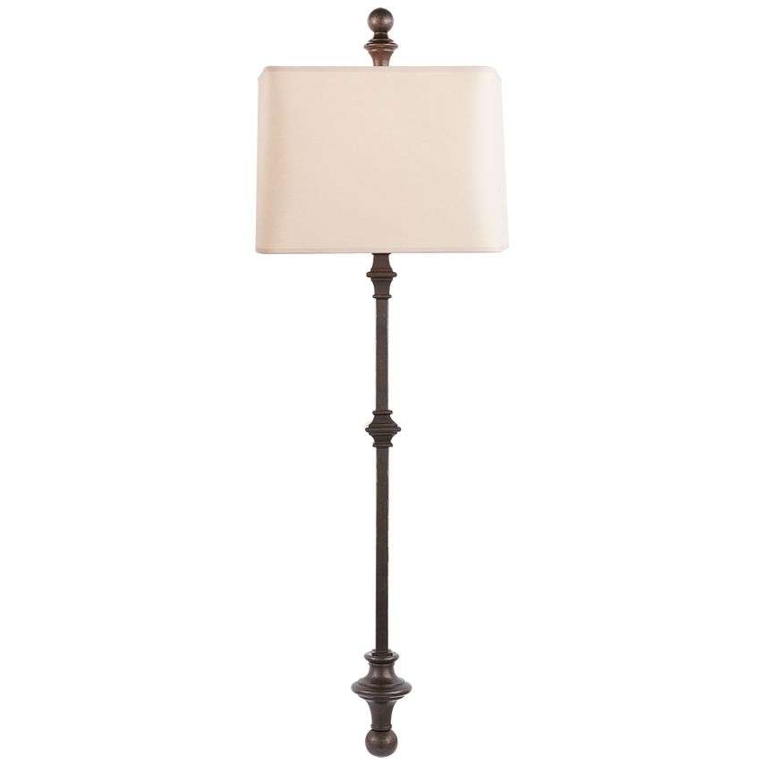 Cedar Stanchion Wall Light-Visual Comfort-VISUAL-CHD 2300AI-NP-Wall LightingAged Iron / Natural Paper Shade-4-France and Son