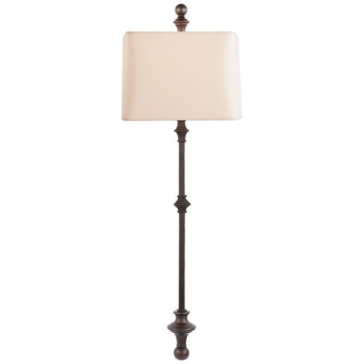 Cedar Stanchion Wall Light-Visual Comfort-VISUAL-CHD 2300AI-NP-Wall LightingAged Iron / Natural Paper Shade-4-France and Son