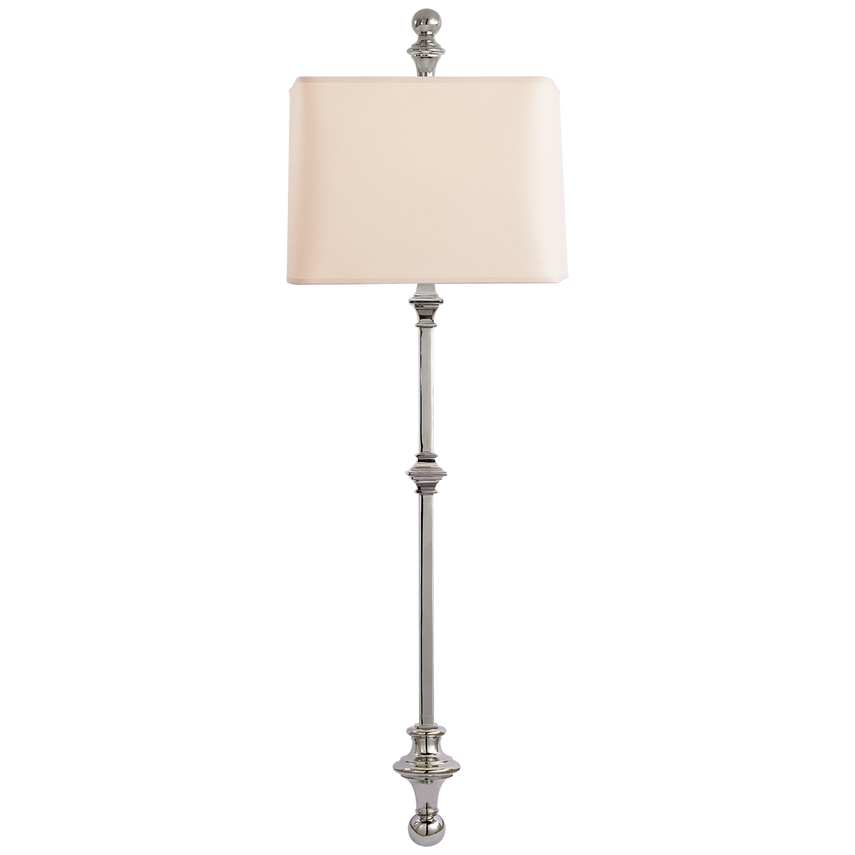 Cedar Stanchion Wall Light-Visual Comfort-VISUAL-CHD 2300PN-NP-Wall LightingPolished Nickel / Natural Paper Shade-8-France and Son