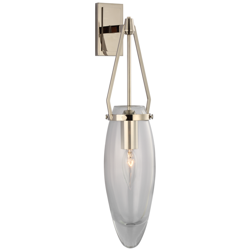 Myra Medium Bracketed Sconce-Visual Comfort-VISUAL-CHD 2420PN-CG-Wall LightingPolished Nickel with Clear Glass-2-France and Son