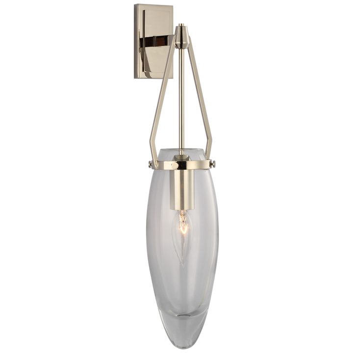 Myra Medium Bracketed Sconce-Visual Comfort-VISUAL-CHD 2420PN-CG-Wall LightingPolished Nickel with Clear Glass-2-France and Son