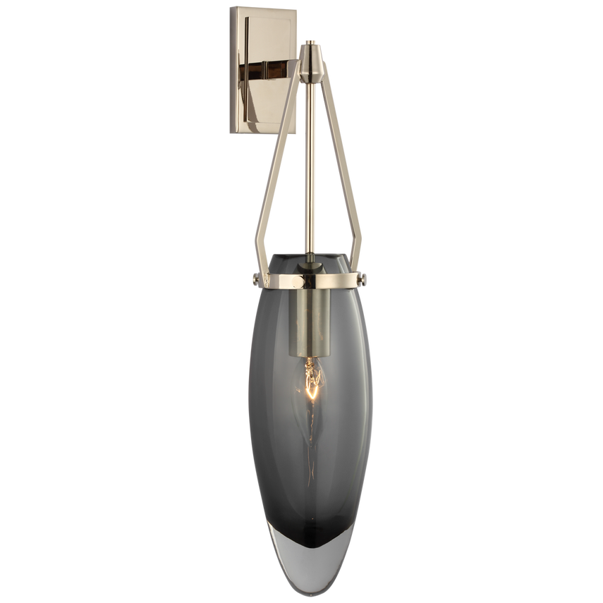 Myra Medium Bracketed Sconce-Visual Comfort-VISUAL-CHD 2420PN-SMG-Wall LightingPolished Nickel with Smoked Glass-3-France and Son