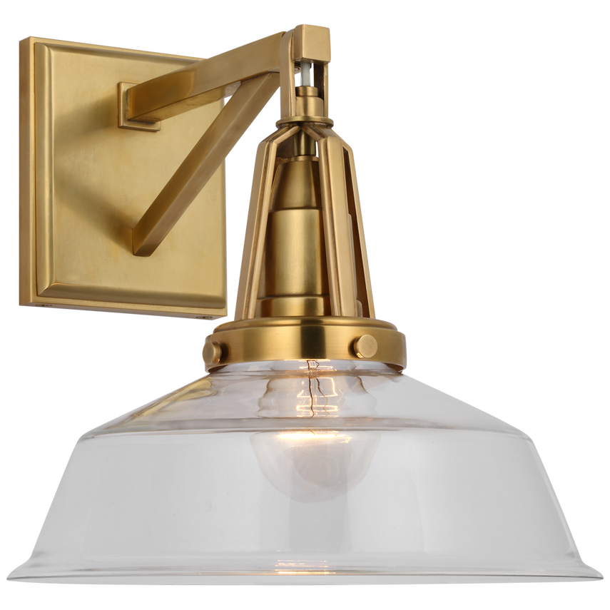 Laurel 10" Sconce-Visual Comfort-VISUAL-CHD 2455AB-CG-Wall LightingAntique-Burnished Brass-Clear Glass-2-France and Son