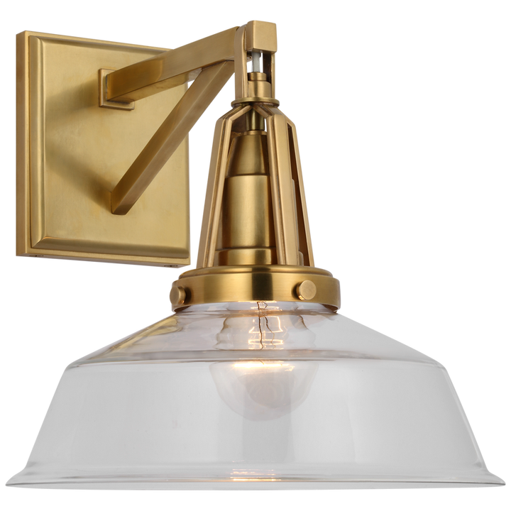 Laurel 10" Sconce-Visual Comfort-VISUAL-CHD 2455AB-CG-Wall LightingAntique-Burnished Brass-Clear Glass-2-France and Son