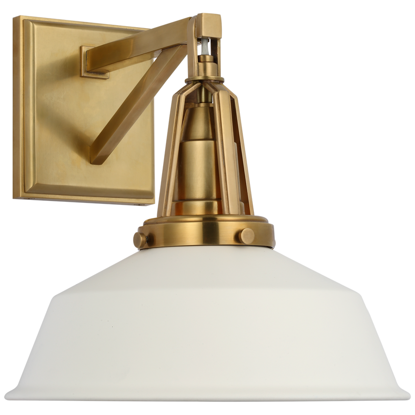 Laurel 10" Sconce-Visual Comfort-VISUAL-CHD 2455AB-WHT-Wall LightingAntique-Burnished Brass-Matte White-3-France and Son