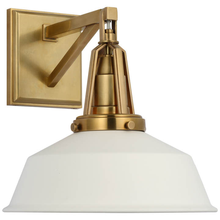 Laurel 10" Sconce-Visual Comfort-VISUAL-CHD 2455AB-WHT-Wall LightingAntique-Burnished Brass-Matte White-3-France and Son