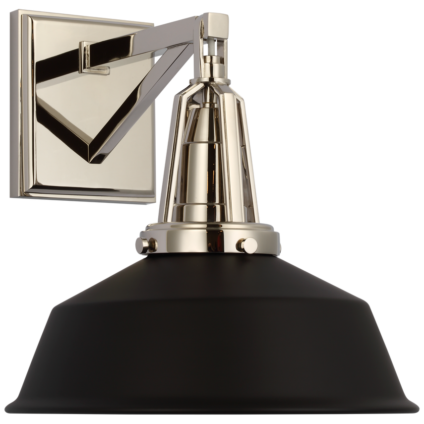 Laurel 10" Sconce-Visual Comfort-VISUAL-CHD 2455PN-BLK-Wall LightingPolished Nickel-Matte Black-7-France and Son