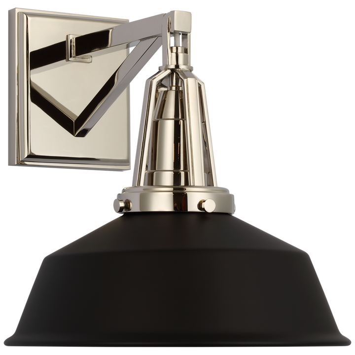 Laurel 10" Sconce-Visual Comfort-VISUAL-CHD 2455PN-BLK-Wall LightingPolished Nickel-Matte Black-7-France and Son