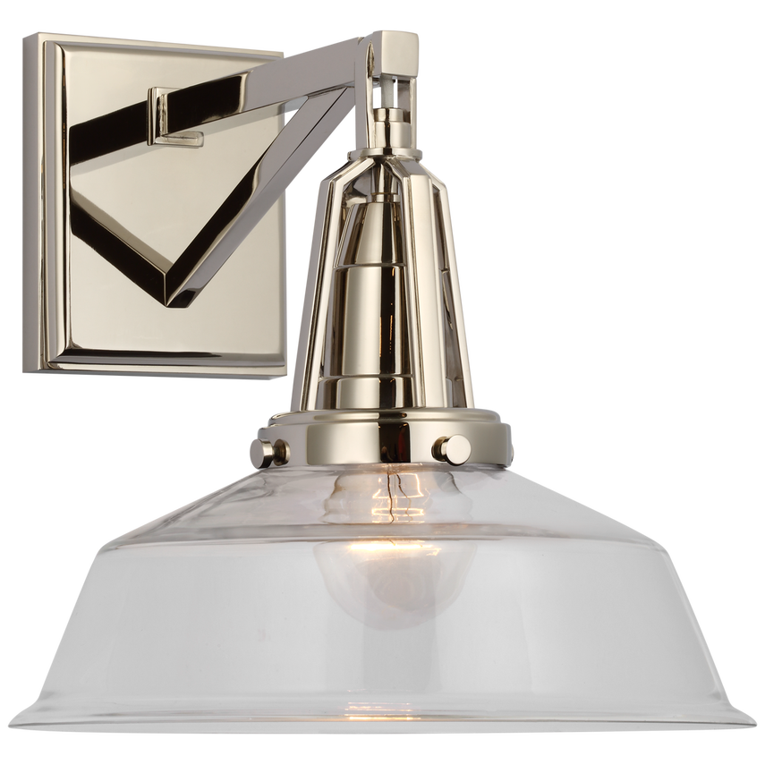 Laurel 10" Sconce-Visual Comfort-VISUAL-CHD 2455PN-CG-Wall LightingPolished Nickel-Clear Glass-8-France and Son