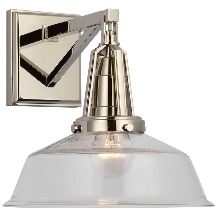 Laurel 10" Sconce-Visual Comfort-VISUAL-CHD 2455PN-CG-Wall LightingPolished Nickel-Clear Glass-8-France and Son